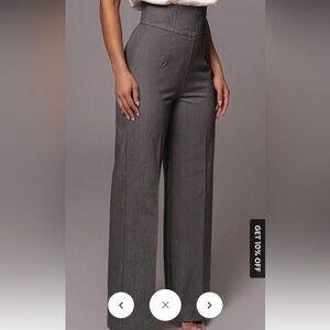 Commense high waistline straight leg pants.